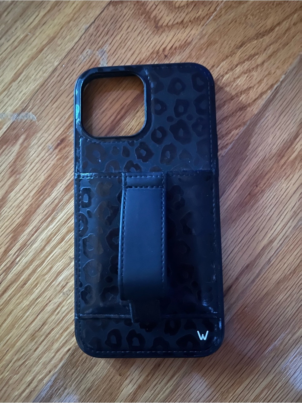 Walli Black Leopard Print Phone Case with Hand Strap IPhone 13 Pro Max